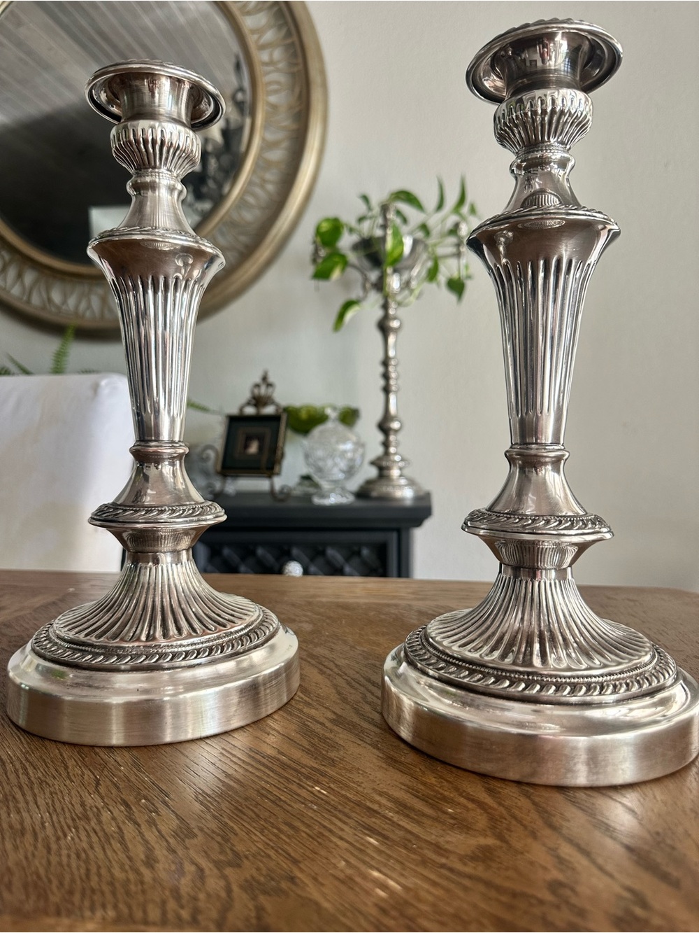 The Goldfeder Silver Co., Mid-Century Silver-Plated, Candlestick Holders